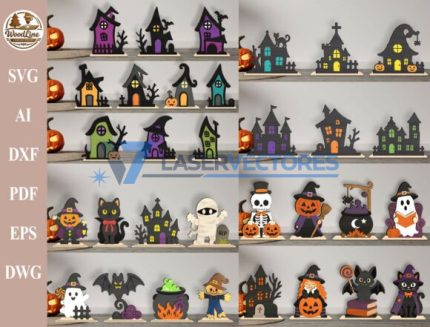 Paquete de decoración de estanterías de Halloween