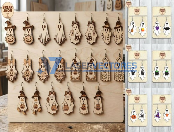 Paquete de pendientes de fantasmas de Halloween