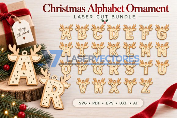 Adorno navideño con el alfabeto