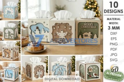 Paquete de cajas de papel navideñas