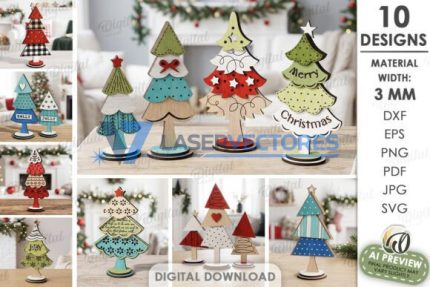 Paquete de árboles de Navidad de pie
