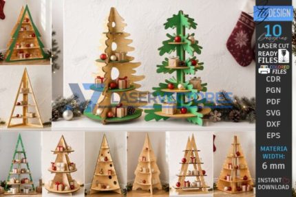 Paquete de estantes para árboles de Navidad