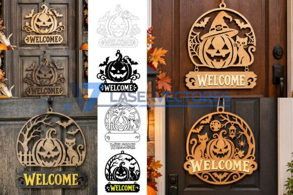 Paquete de letreros de puerta de Halloween - Imagen 2