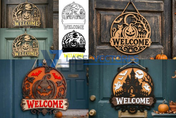 Paquete de letreros de puerta de Halloween - Imagen 3
