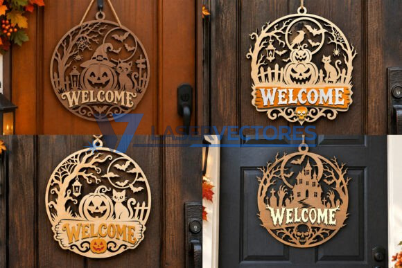 Paquete de letreros de puerta de Halloween - Imagen 5