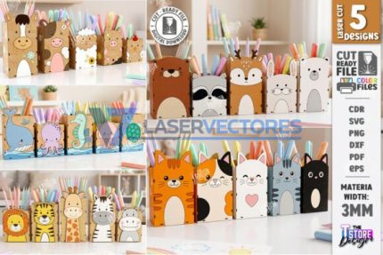 Paquete de portalápices con forma de animal