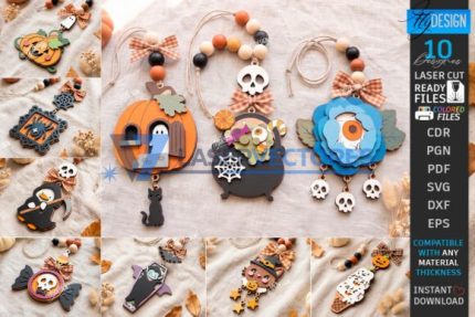 Paquete de etiquetas para adornos de Halloween