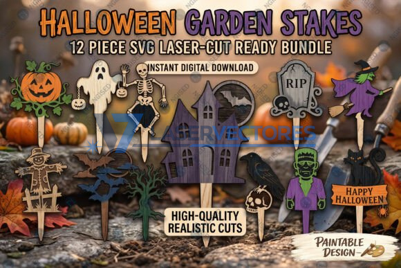Paquete de estacas de jardín de Halloween