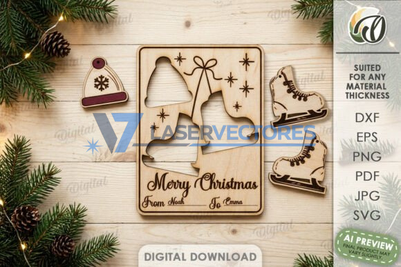 Paquete de tarjetas de felicitación con adornos navideños - Imagen 3