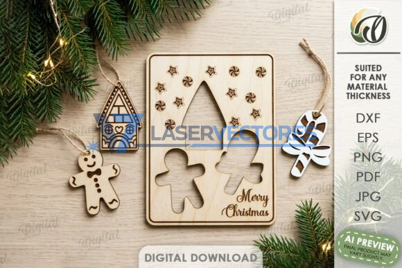 Paquete de tarjetas de felicitación con adornos navideños - Imagen 5