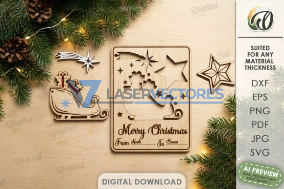 Paquete de tarjetas de felicitación con adornos navideños - Imagen 9