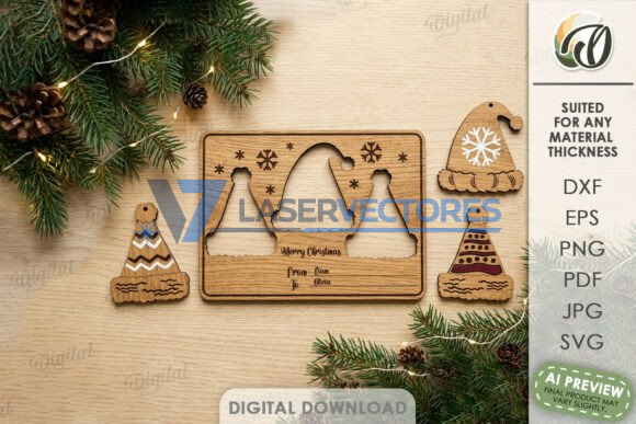 Paquete de tarjetas de felicitación con adornos navideños - Imagen 10