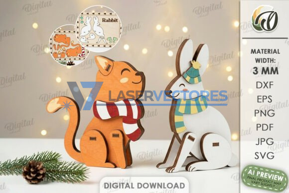 Paquete de adornos navideños para estantería con forma de animales - Imagen 4