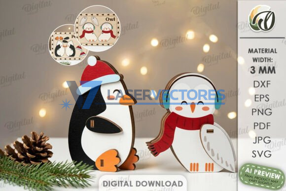 Paquete de adornos navideños para estantería con forma de animales - Imagen 5