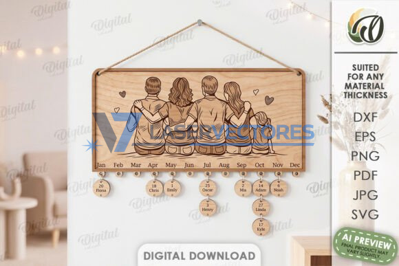 Paquete de calendarios de cumpleaños familiares - Imagen 2