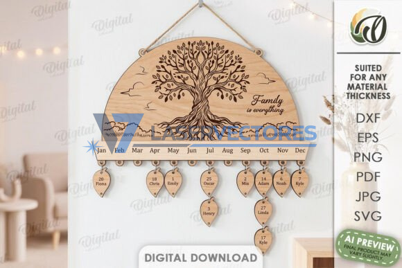 Paquete de calendarios de cumpleaños familiares - Imagen 3