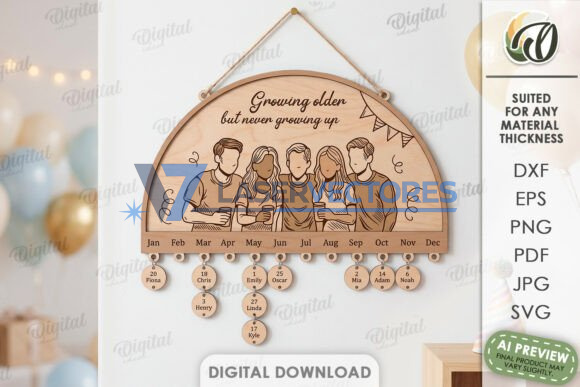 Paquete de calendarios de cumpleaños familiares - Imagen 5