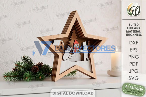 Paquete de estrellas navideñas en capas - Imagen 3