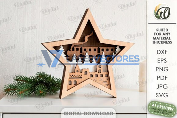 Paquete de estrellas navideñas en capas - Imagen 4