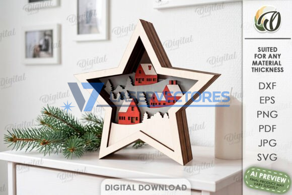 Paquete de estrellas navideñas en capas - Imagen 5