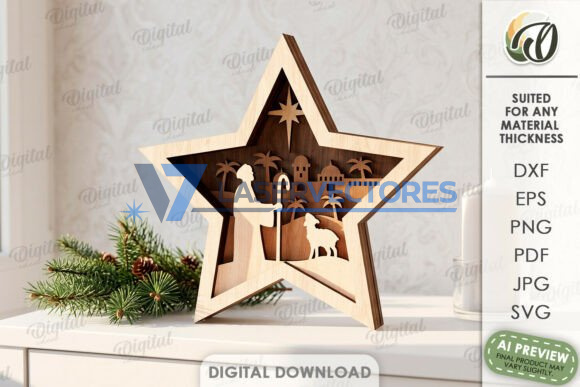 Paquete de estrellas navideñas en capas - Imagen 6