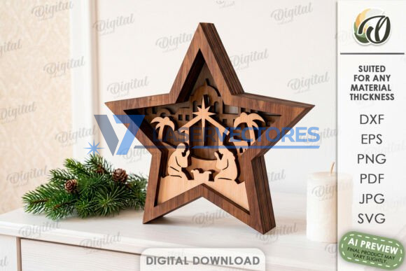 Paquete de estrellas navideñas en capas - Imagen 7