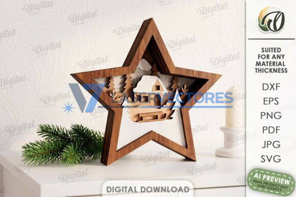 Paquete de estrellas navideñas en capas - Imagen 8