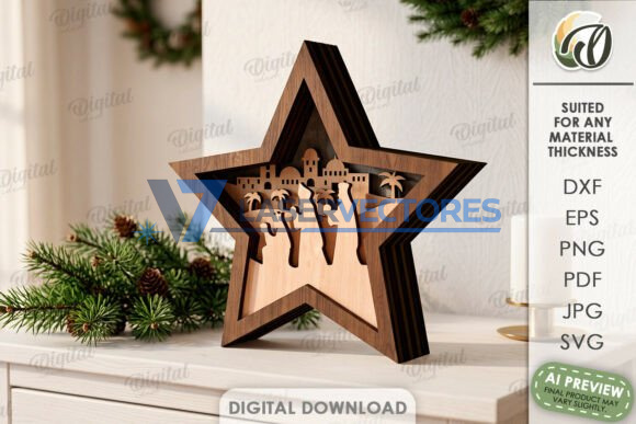 Paquete de estrellas navideñas en capas - Imagen 9