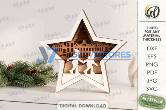 Paquete de estrellas navideñas en capas - Imagen 10