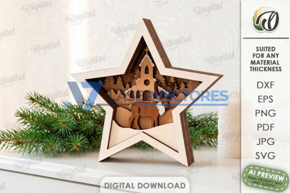 Paquete de estrellas navideñas en capas - Imagen 11