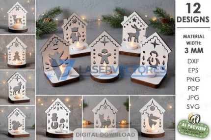 Lote de velas navideñas escandinavas Hodlers