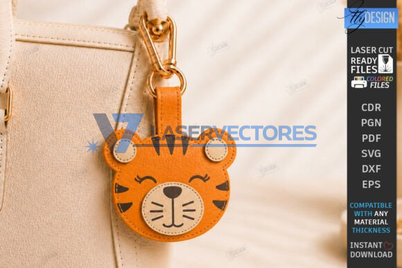 Llavero de piel con forma de animal y etiqueta para bolso (paquete de dos) - Imagen 2