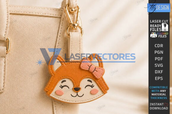 Llavero de piel con forma de animal y etiqueta para bolso (paquete de dos) - Imagen 3