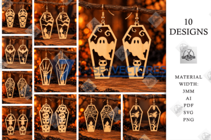 Paquete de pendientes de ataúd de Halloween