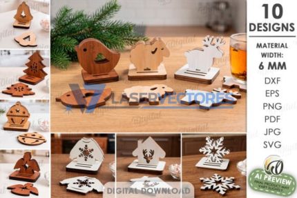 Lote de posavasos navideños