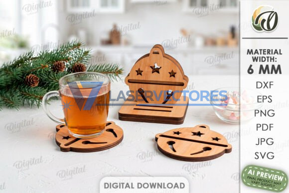 Lote de posavasos navideños - Imagen 4