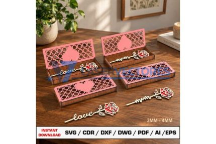 Caja con rosa