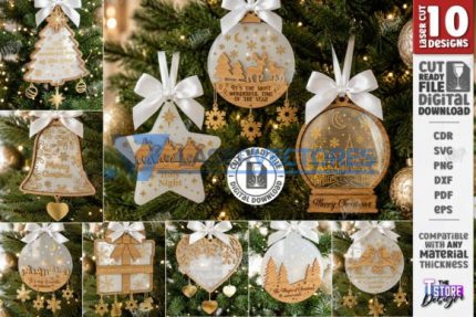 Adorno navideño de madera y acrílico
