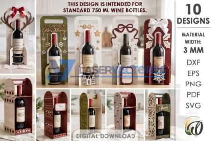 Juego de soportes para botellas de vino navideños