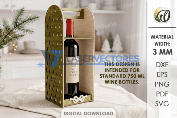Juego de soportes para botellas de vino navideños - Imagen 3