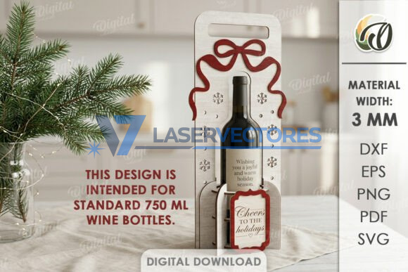 Juego de soportes para botellas de vino navideños - Imagen 4