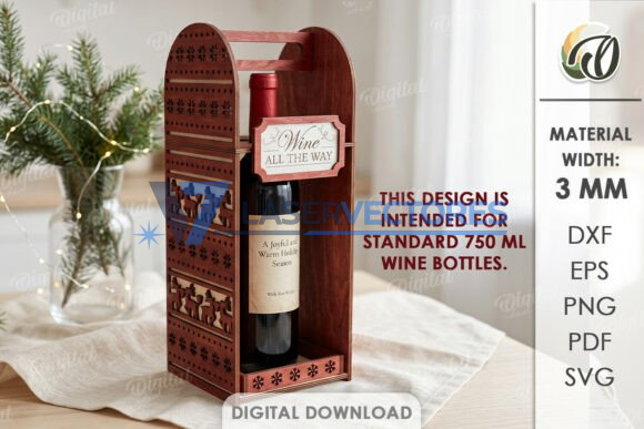 Juego de soportes para botellas de vino navideños - Imagen 5