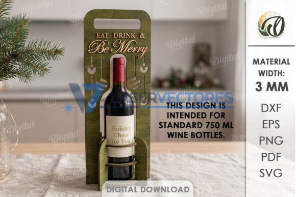 Juego de soportes para botellas de vino navideños - Imagen 6