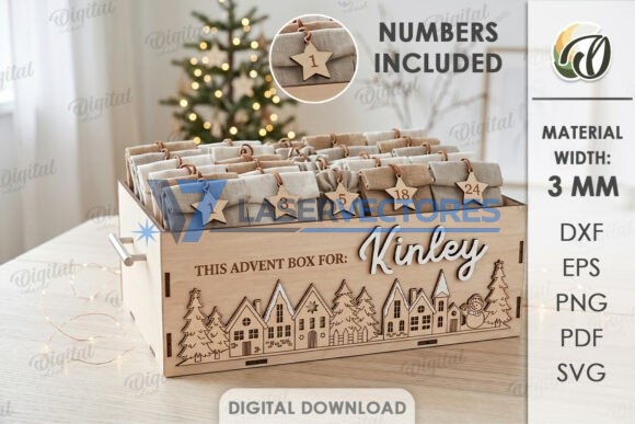 Paquete de cajas de Adviento navideñas - Imagen 2