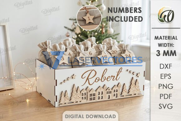 Paquete de cajas de Adviento navideñas - Imagen 3