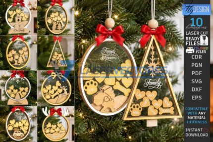 Paquete de adornos navideños familiares