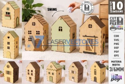 Paquete de papeleras con forma de casa