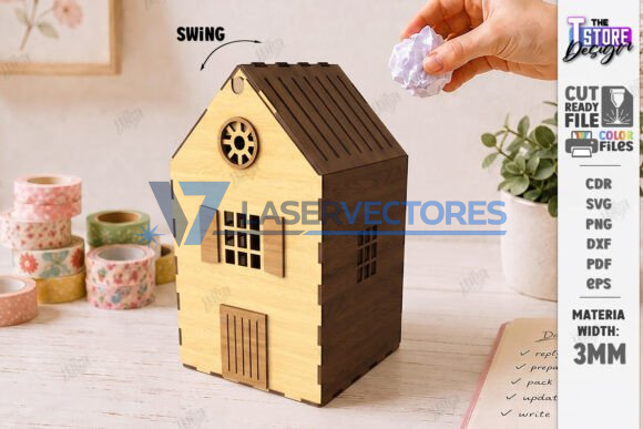 Paquete de papeleras con forma de casa - Imagen 2