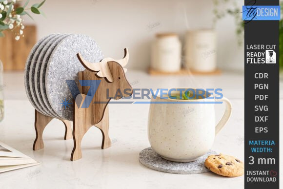 Juego de posavasos de fieltro con forma de animales - Imagen 3