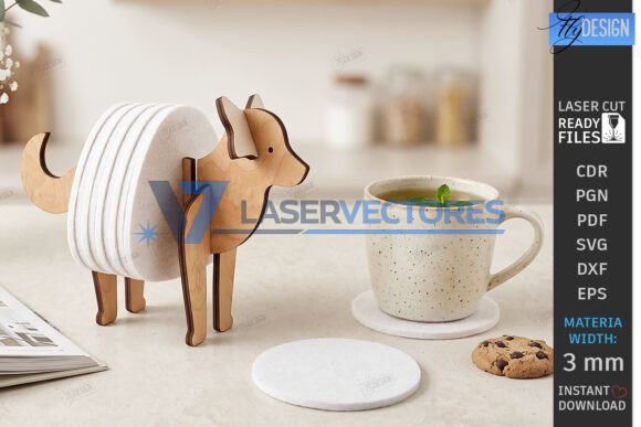 Juego de posavasos de fieltro con forma de animales - Imagen 4